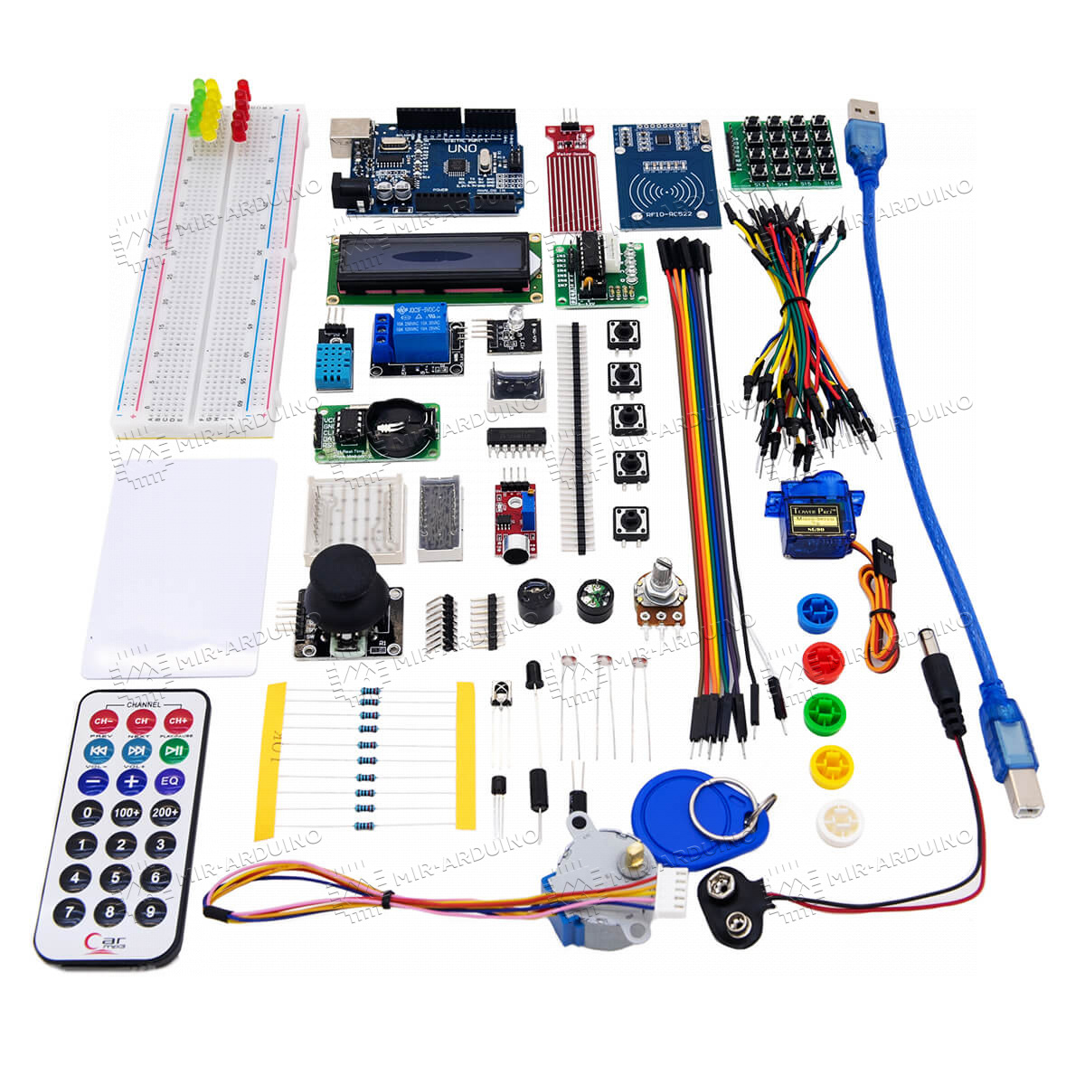 Купить набор для моделирования Ардуино Arduino UNO R3 9V Maximum KIT с RFID  модулем в Петрозаводске, цена 3010 рублей в Mir-arduino.ru